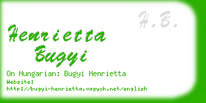 henrietta bugyi business card